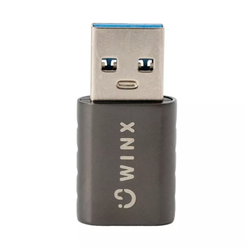 WINX LINK Simple Adattatore da USB a Type-C doppio (USB-A maschio a USB-C femmina, 5Gbit/s, 15W, Space Grey, confezione da 2)