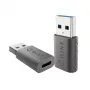 WINX LINK Simple Adattatore da USB a Type-C doppio (USB-A maschio a USB-C femmina, 5Gbit/s, 15W, Space Grey, confezione da 2)