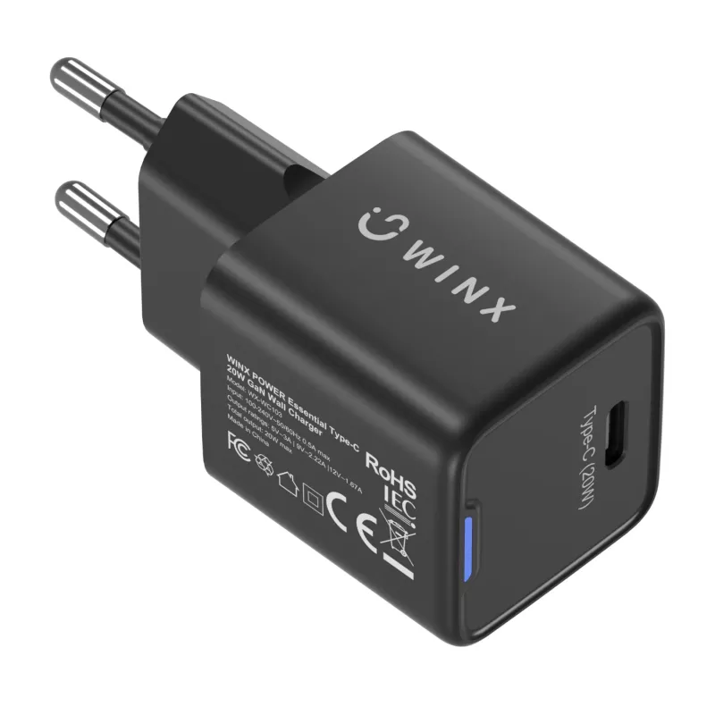 WINX POWER Essential Caricabatterie da parete Type-C 20W GaN - bianco