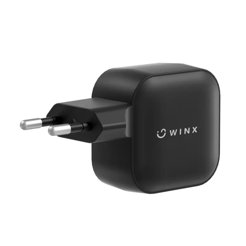 WINX POWER More Alimentatore GaN 35W - doppio USB-C e USB-A, PD 3.0 PPS, bianco