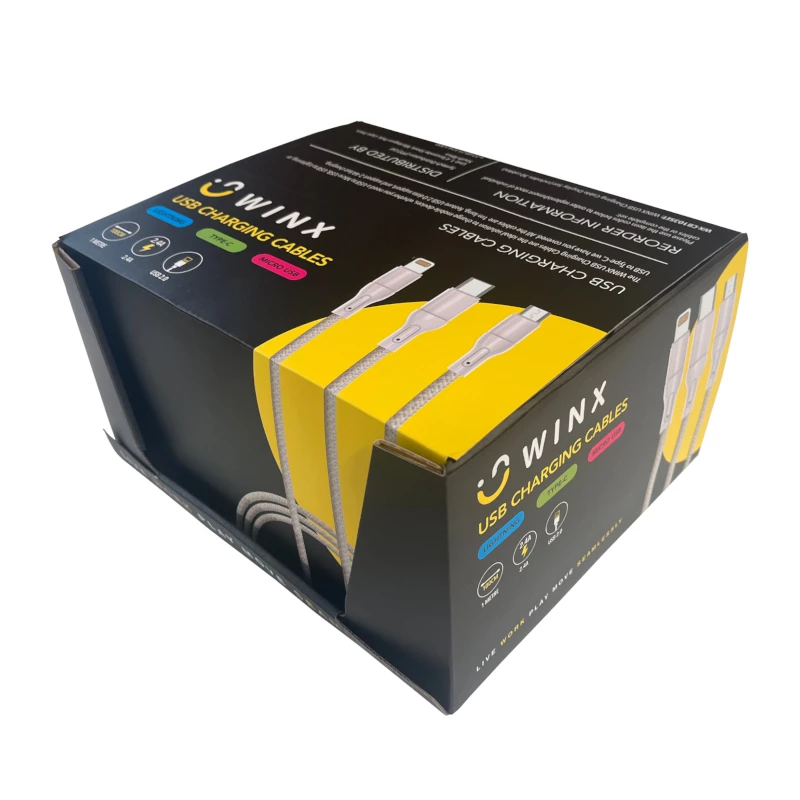 WINX cavo USB-C a USB-A per ricarica e dati 1,2 m nero
