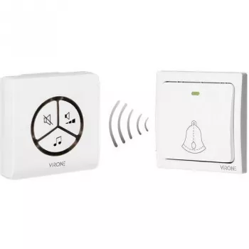 Campanello senza fili VIRONE DB-3 con pulsante senza batteria, trasmettitore autoapprendente, 80 m