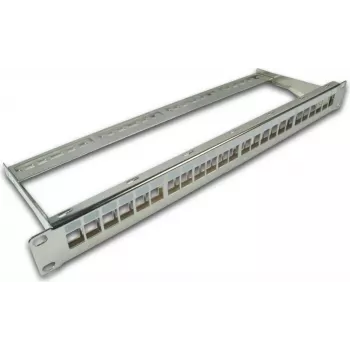 Wirewin patch panel cieco Keystone 24 porte, 19 pollici, nichel, schermato (TKS PANEL 24 NICKEL)