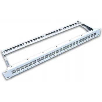 Wirewin patch panel Keystone 24 porte non equipaggiato, 19 pollici, grigio, schermato (TKS PANEL 24)