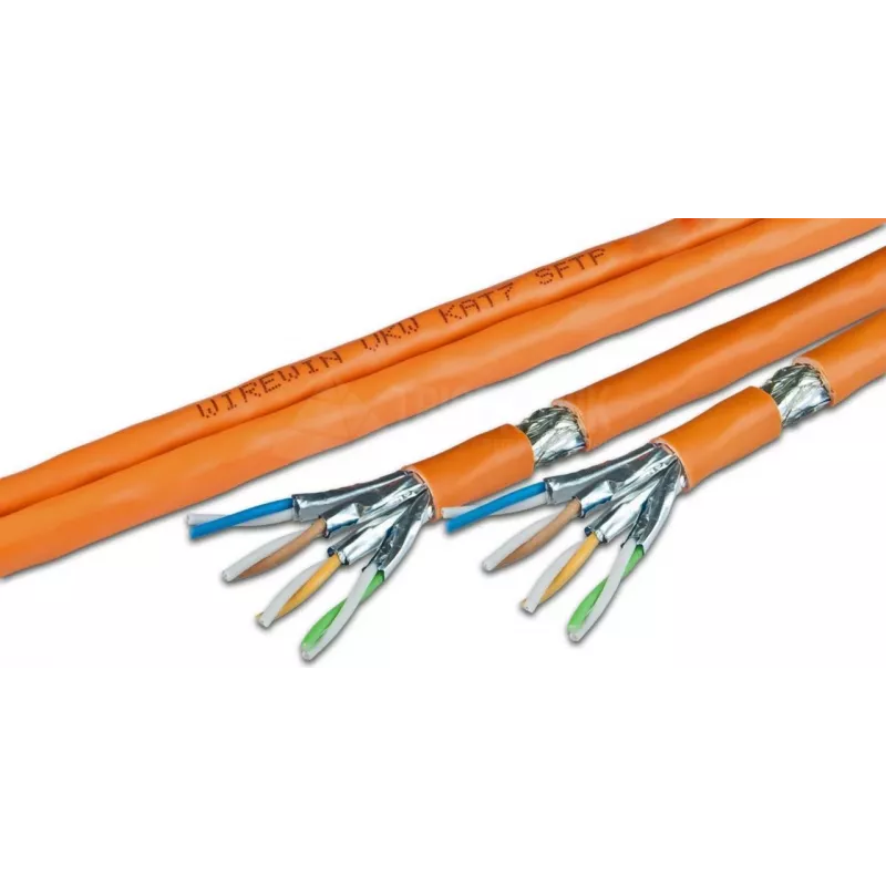 Wirewin VKW SFTP K7 LSOH3 500DXB cavo di rete Cat.7 S/FTP al metro, 500 m, arancione, LSOH3