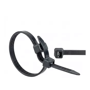 WKK Fascette per cavi 370 mm 7,60 mm nero stabilizzate UV 100 pezzi