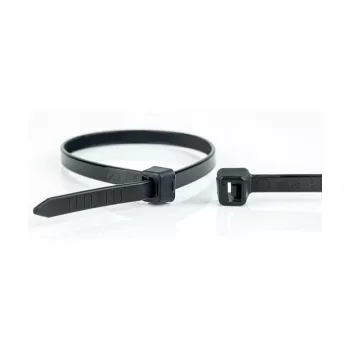 WKK Fascette per cavi in nylon nero stabilizzato ai raggi UV 100 x 2,5 mm, confezione da 100