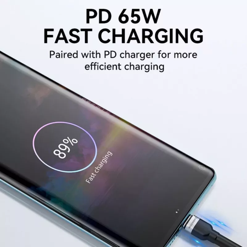 Wozinsky cavo USB-C a USB-C 1 m 60W PD ricarica rapida e sincronizzazione dati nero