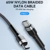 Wozinsky cavo USB-C a USB-C 1 m 60W PD ricarica rapida e sincronizzazione dati nero