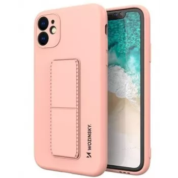 Wozinsky Apple iPhone 12 Custodia in silicone con supporto rosa