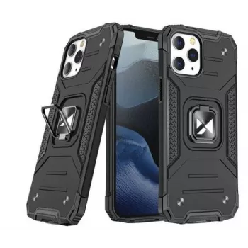 Wozinsky Apple iPhone 12 Pro Max Custodia Ring Armor con supporto - Robusta custodia protettiva, nera