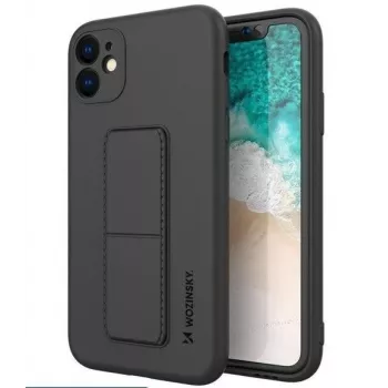 Wozinsky Apple iPhone 12 Pro Max cover in silicone con supporto nera