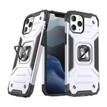Wozinsky custodia Ring Armor con supporto per Apple iPhone 13 Pro Max resistente e robusta argento