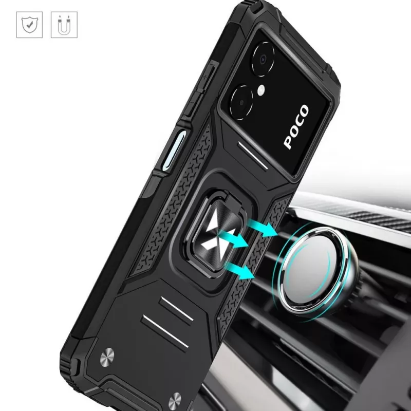 Wozinsky Ring Armor Case per Google Pixel 7 Pro - custodia corazzata con anello magnetico - nero
