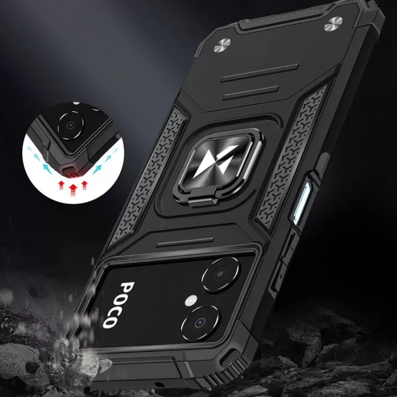Wozinsky Ring Armor Case per Google Pixel 7 Pro - custodia corazzata con anello magnetico - nero