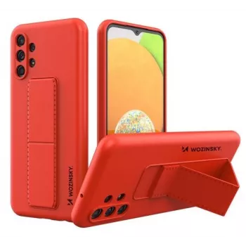 Wozinsky Custodia con supporto per Samsung Galaxy A13 5G in silicone con stand rossa