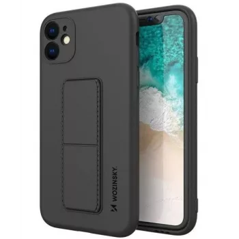 Wozinsky Silicone Kickstand Case per Apple iPhone 12 - nero