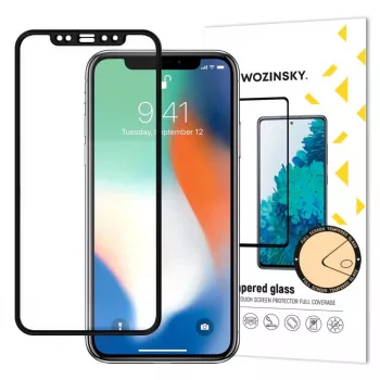 Wozinsky Super Tough Full Glue vetro temperato Full Screen Case Friendly protezione schermo per Apple iPhone XR / iPhone 11 nero