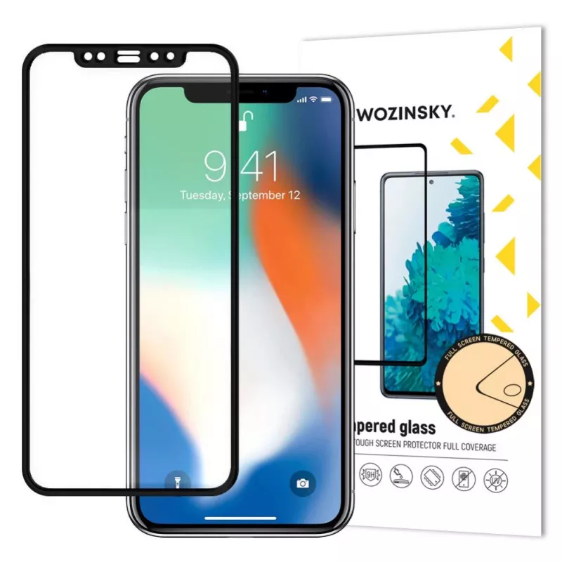 Wozinsky Super Tough Full Glue vetro temperato Full Screen Case Friendly protezione schermo per Apple iPhone XR / iPhone 11 nero