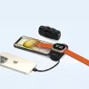 Wozinsky WF16-YLS Mini Power Bank 5000mAh 15W con cavo USB-C integrato e caricabatterie Apple Watch - Nero