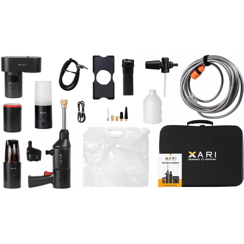 XARI Smart Kit XP2 Set di dispositivi per auto senza fili con power bank, idropulitrice, aspirapolvere, compressore e torcia