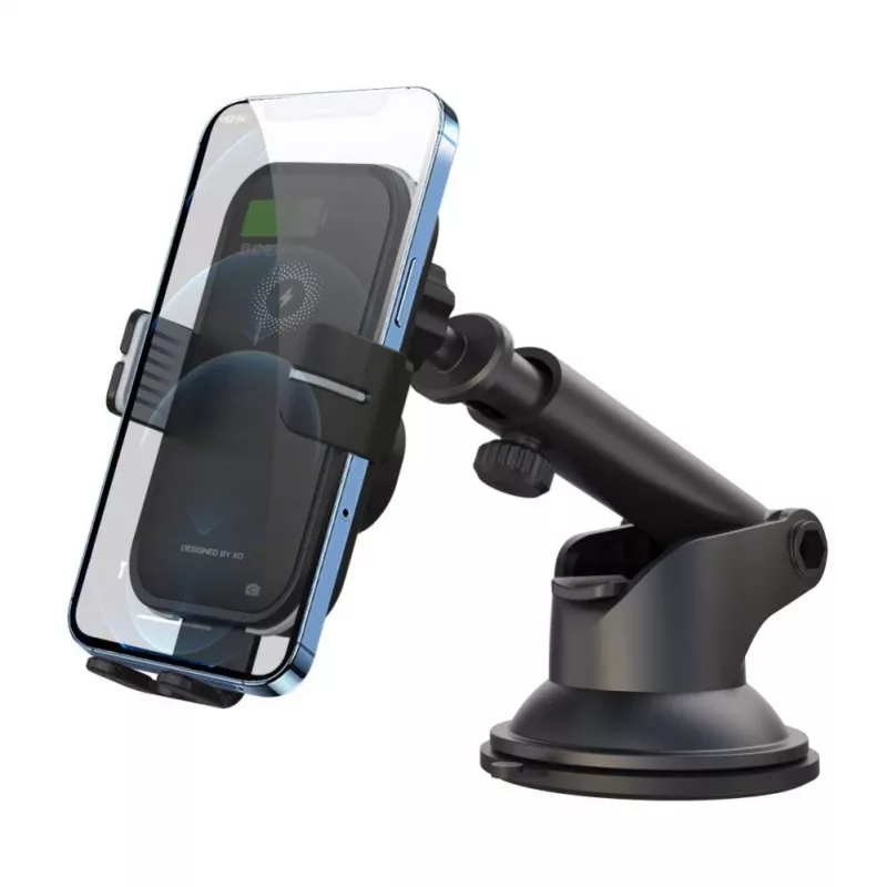 XO Supporto auto WX027 con caricabatterie a induzione wireless nero 15W con ventosa