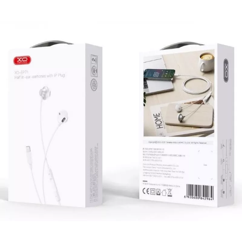 XO Universale Auricolari con filo EP71 Lightning Bianco