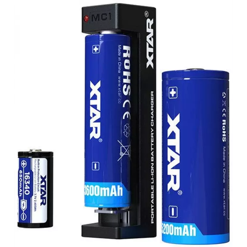 XTAR MC1 Caricabatterie USB-C a slot singolo per batterie agli ioni di litio