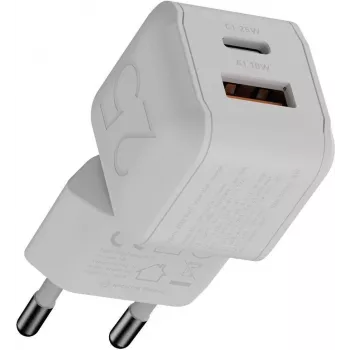Xtorm NextGen GaN3 Ultra 25W Caricabatterie da parete USB-C e USB-A – bianco XECNG250