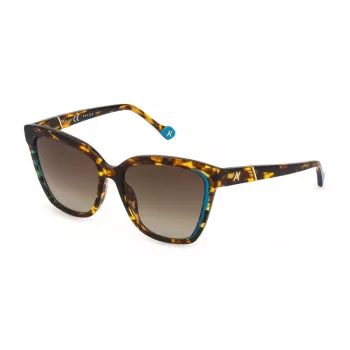 YALEA Occhiali da sole donna SYA028N550743 Havana montatura quadrata in acetato lenti sfumate marroni UV400