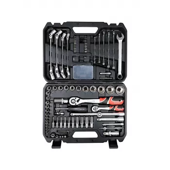 YATO set di chiavi a bussola e utensili da 93 pezzi con attacco 1/4 pollici e 1/2 pollici in valigetta in plastica - YT-38784