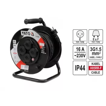 Yato YT-81052 avvolgicavo 4 prese 20 m