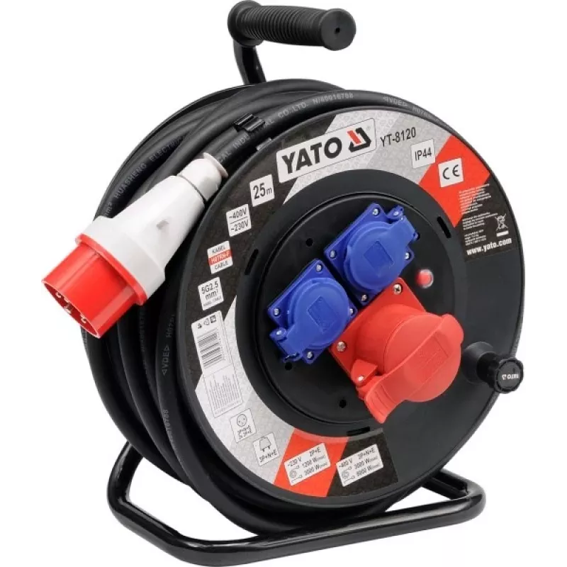 Yato YT-8120 avvolgicavo 3 prese 25 m