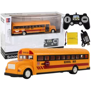 Scuolabus giallo radiocomandato RC con porta apribile 4690 Lean Toys