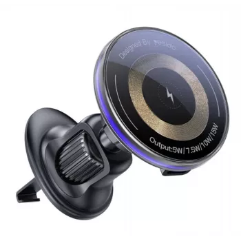 YESIDO Supporto ricarica wireless magnetico MagSafe per auto con bocchetta aria 15W nero