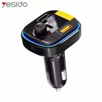 YESIDO Trasmettitore Bluetooth FM Caricabatterie auto rapido 43W Y45 Nero