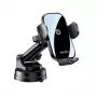 YESIDO C197 caricabatterie auto wireless a ricarica rapida 15W con supporto a ventosa per bocchetta d'aria girevole 360°, nero