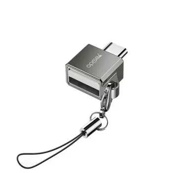 YESIDO GS08 Adattatore OTG USB Type-C mini in lega di alluminio con lettore di schede - nero