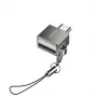 YESIDO GS08 Adattatore OTG USB Type-C mini in lega di alluminio con lettore di schede - nero