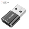 YESIDO GS09 Adattatore OTG mini in lega di alluminio USB Type-C a USB-A Nero