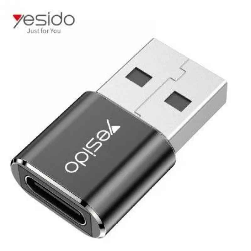 YESIDO GS09 Adattatore OTG mini in lega di alluminio USB Type-C a USB-A Nero