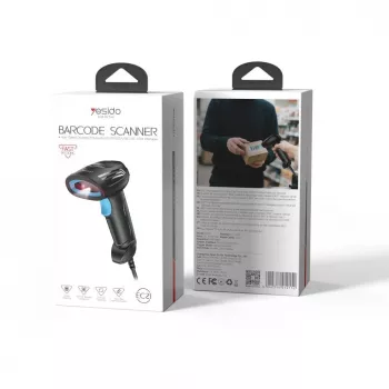 Lettore di codici a barre con filo YESIDO S50 nero
