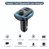 YESIDO Y44 Lettore MP3 Caricatore da auto Bluetooth, 2 USB, nero