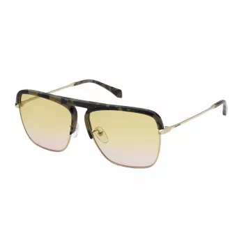 ZADIG & VOLTAIRE SZV321 Occhiali da sole - Montatura uomo pilot quadrati - Nero - Lenti grigio fumé - 60/13/140 mm