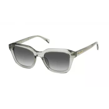 ZADIG & VOLTAIRE SZV364-5009RM Occhiali da sole rettangolari unisex - Montatura in acetato nero, lenti grigie sfumate - 50/17/140 mm