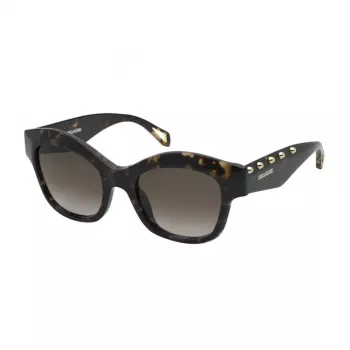 ZADIG & VOLTAIRE SZV410-5204BL Occhiali da sole donna rettangolari in acetato - montatura nera lenti grigie 52mm
