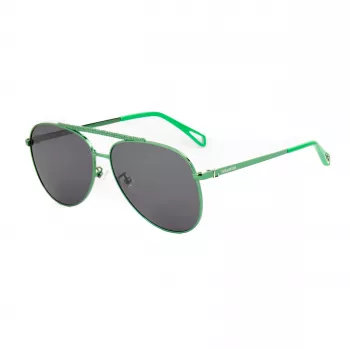ZADIG & VOLTAIRE SZV415-600G09 Occhiali da sole donna rettangolari - montatura in acetato nera, lenti in policarbonato grigie, protezione UV400