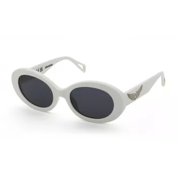 ZADIG & VOLTAIRE Occhiali da Sole Donna SZV460S5303GF - Montatura in Acetato Nero, Lenti Sfumate Grigie, 53 mm