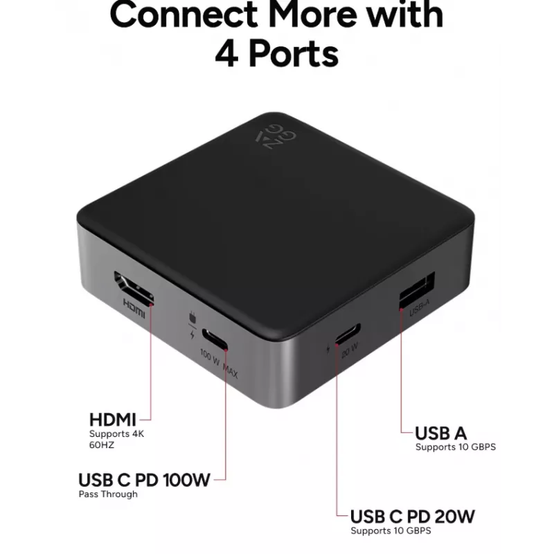 ZAGG hub 4 porte Nero/Grigio