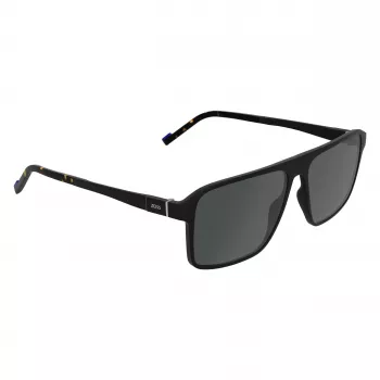 ZEISS MAN Occhiali da sole ZS25564S-2 rettangolari montatura nera lenti grigie 57mm